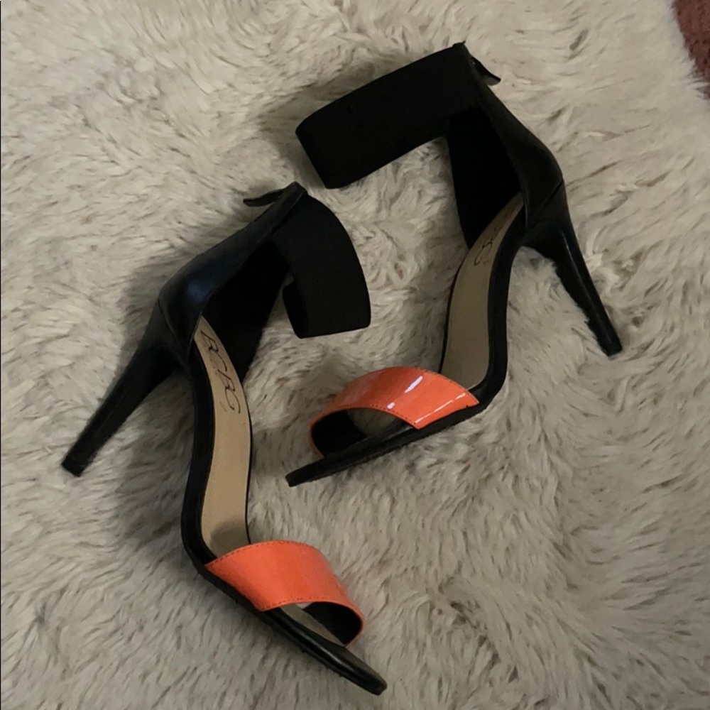 BCBG coral strap heels